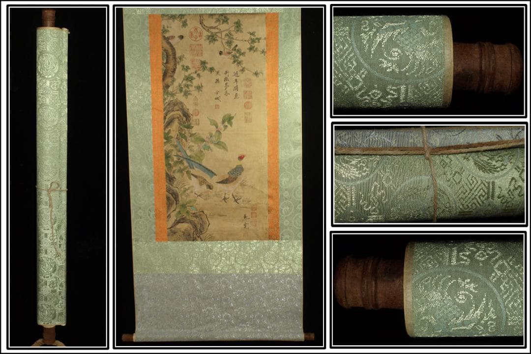 【骨董掛け軸】人物図 中国　五代 肉筆保證 　掛け軸BD314A12-2