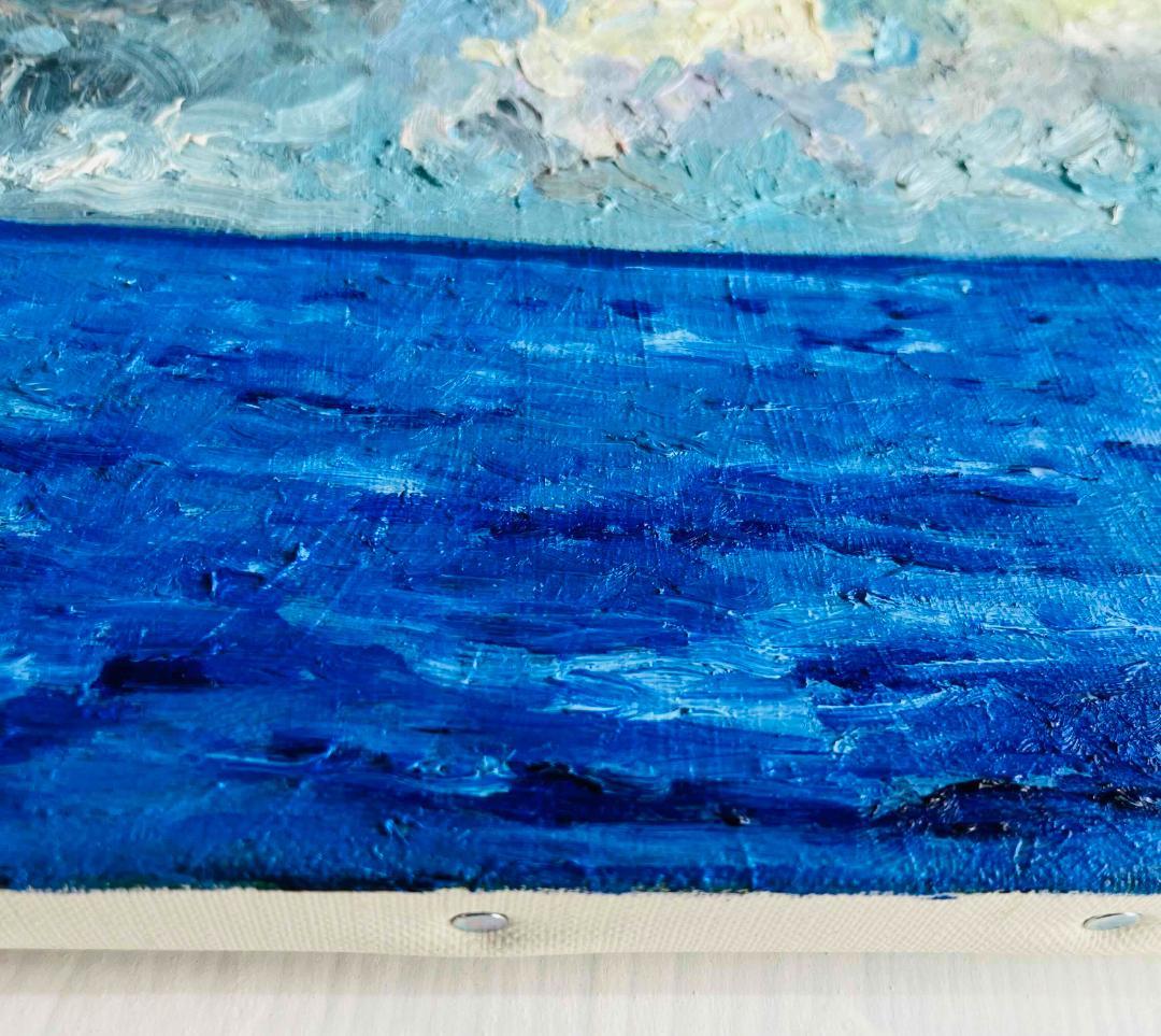 22×27㎝「朝の海７」油彩・原画・F3
