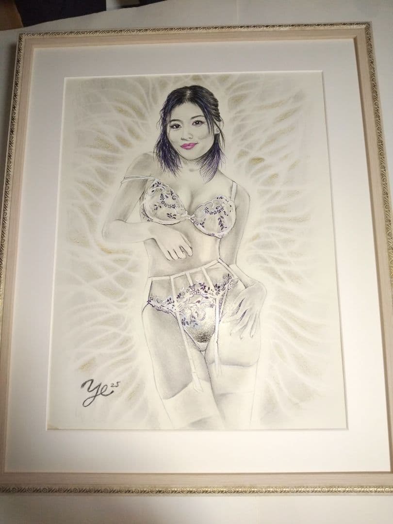 裸婦、美人画、絵画6FしなりS山本英二、真作、額縁、高塚省吾、森本草介。