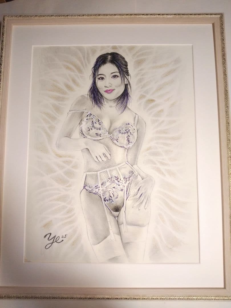 裸婦、美人画、絵画6FしなりS山本英二、真作、額縁、高塚省吾、森本草介。