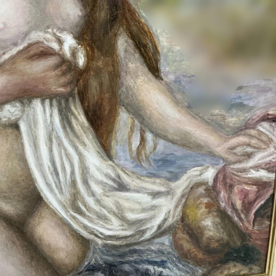複製画　絵画　油彩画　油絵　模写ルノアール　F10号　ルノワール　「若い浴女」