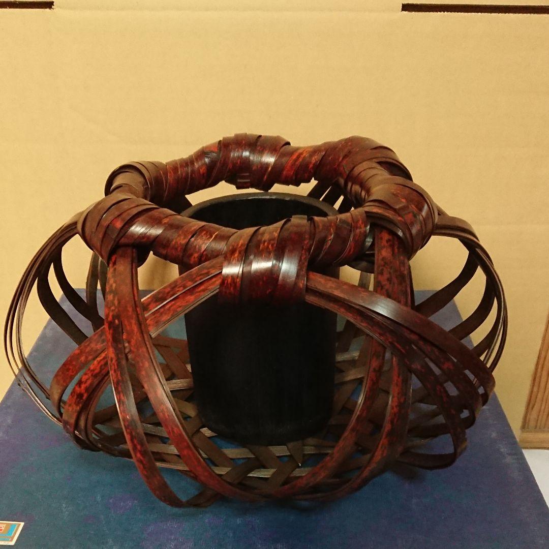 八木澤竹工房・四国産虎竹使用・亀甲盛籠・八木澤正氏作品・未使用品・値引き中