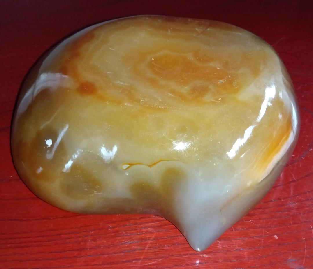 希少巨大瑪瑙ハート型彫り物オブジェ置物