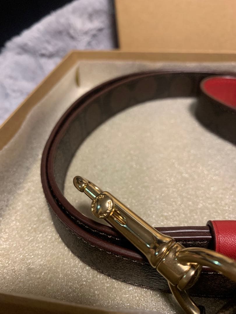 COACH レザーリード ブラウン・レッド