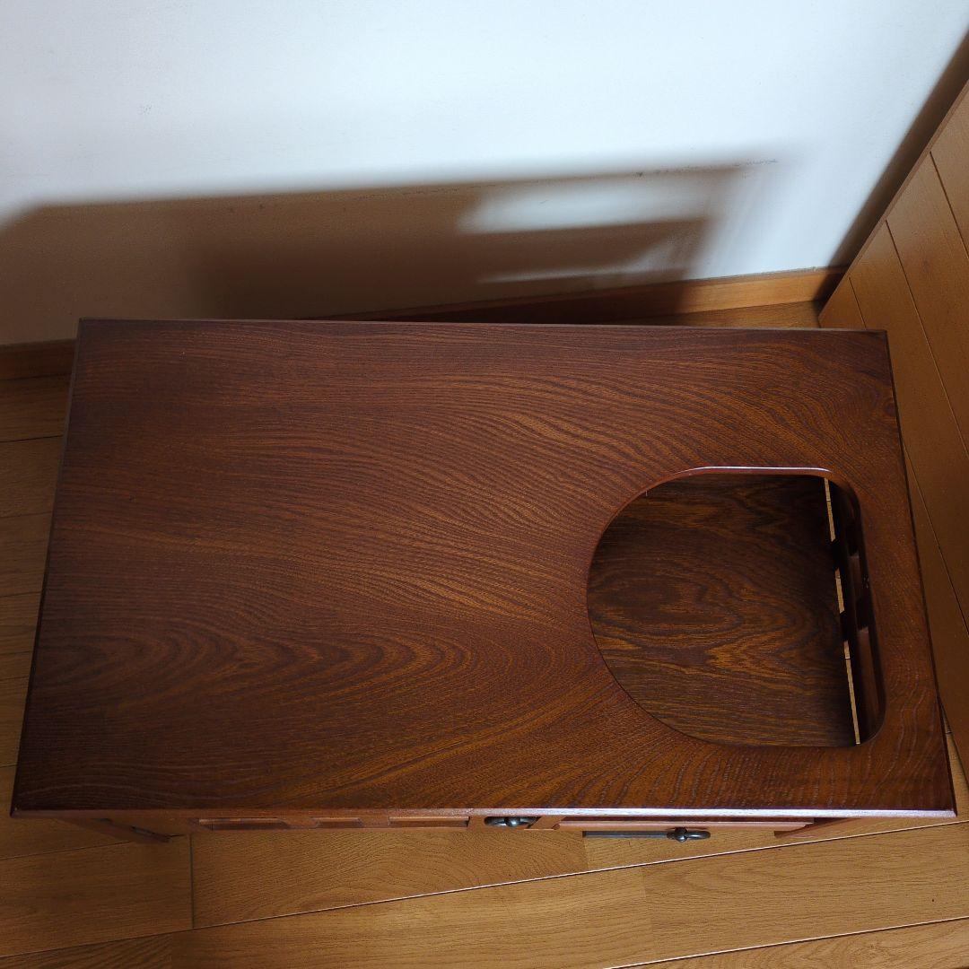 ポットワゴン　お座敷ワゴン　キャスター付　天然木　引き出し収納　電源コードあり