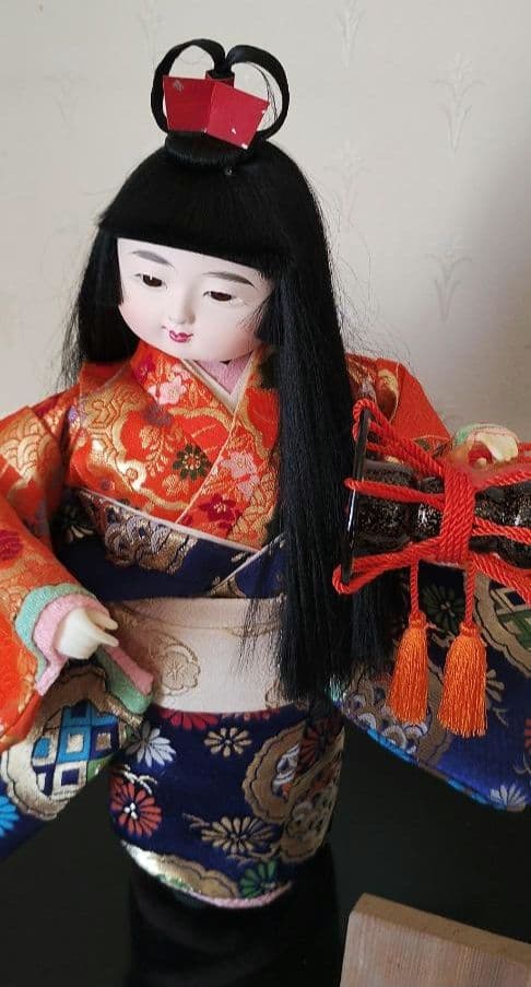 市松人形 「つづみ」ガラスケース入り　わらべ人形　明日香人形　8号