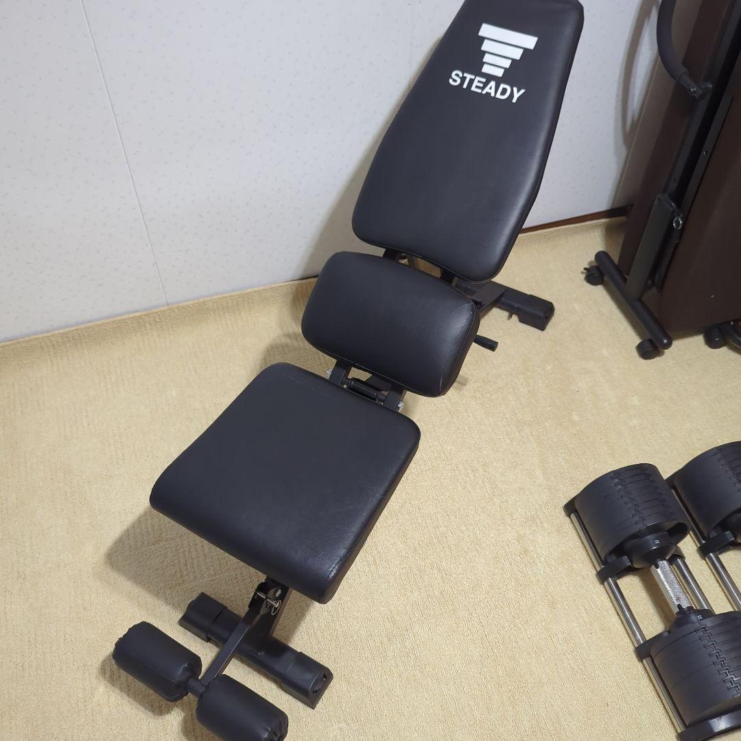 【直接の引渡しのみ】32kg可変式ダンベル2個＆トレーニングベンチ