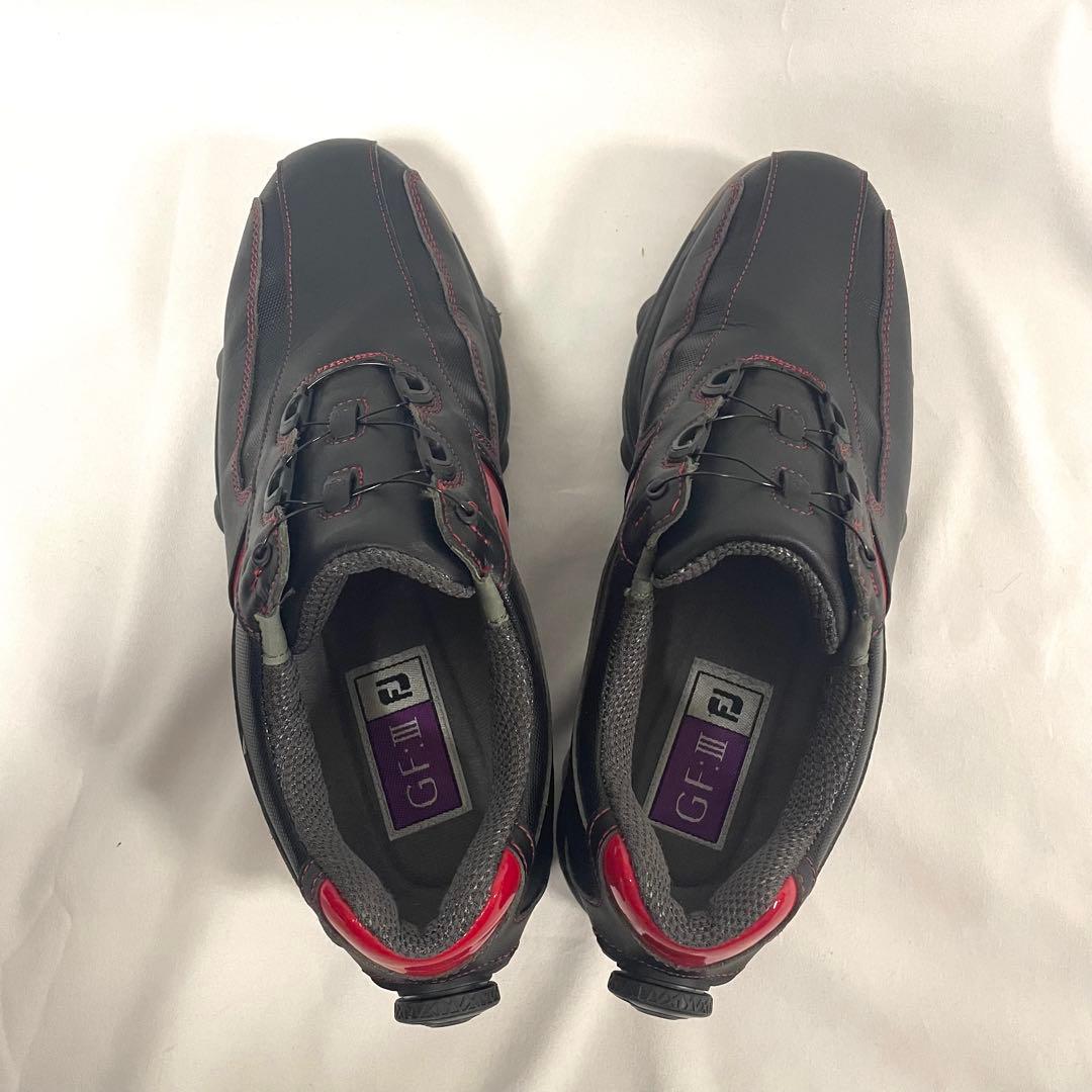 フットジョイ GF:III Boaゴルフシューズ 25.5cm黒×赤 バッグ付き