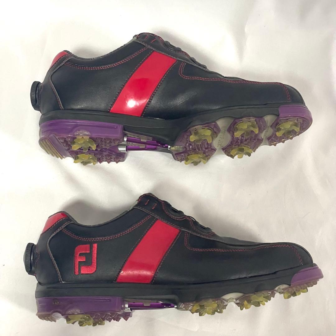 フットジョイ GF:III Boaゴルフシューズ 25.5cm黒×赤 バッグ付き