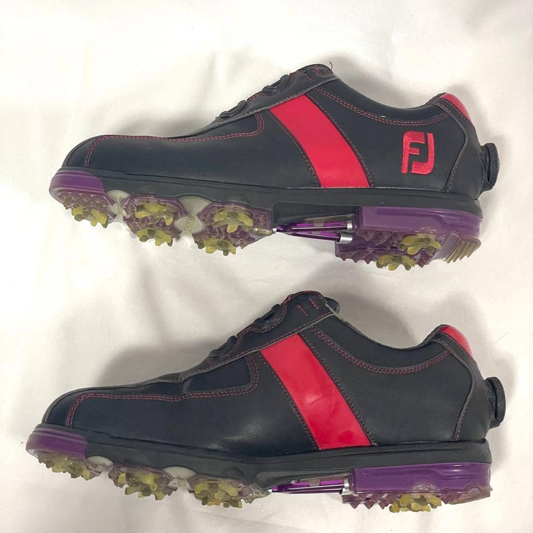 フットジョイ GF:III Boaゴルフシューズ 25.5cm黒×赤 バッグ付き