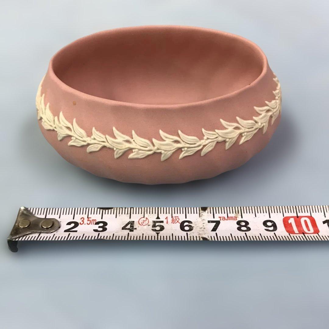 ウェッジウッド ジャスパー ピンク 蓋付き小物入れ 約10×7×h6cm