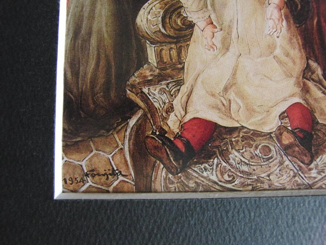 藤田嗣治、「Tresor」、希少画集の額装画、人気作品、オーダーマット付