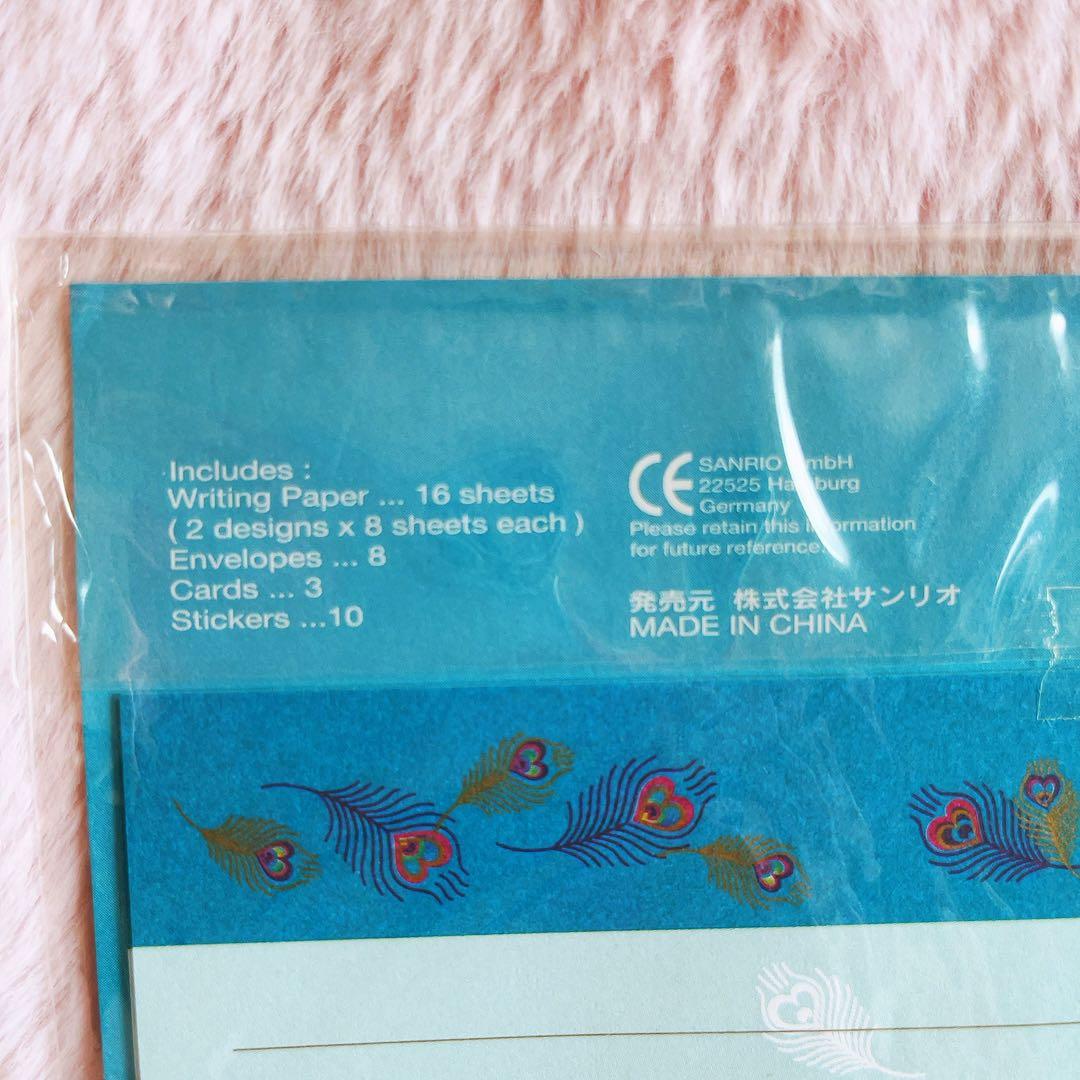 希少レア　ハローキティ　海外限定　レターセット　ピーコック　2001年製 レトロ