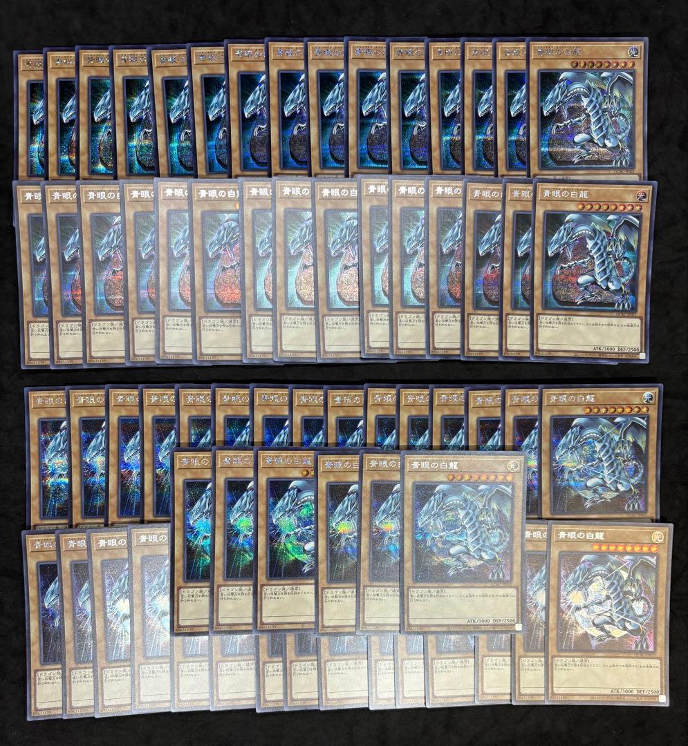 遊戯王　青眼の白龍　イラスト違い　地球　石板　シークレットレア　66枚　QCAC