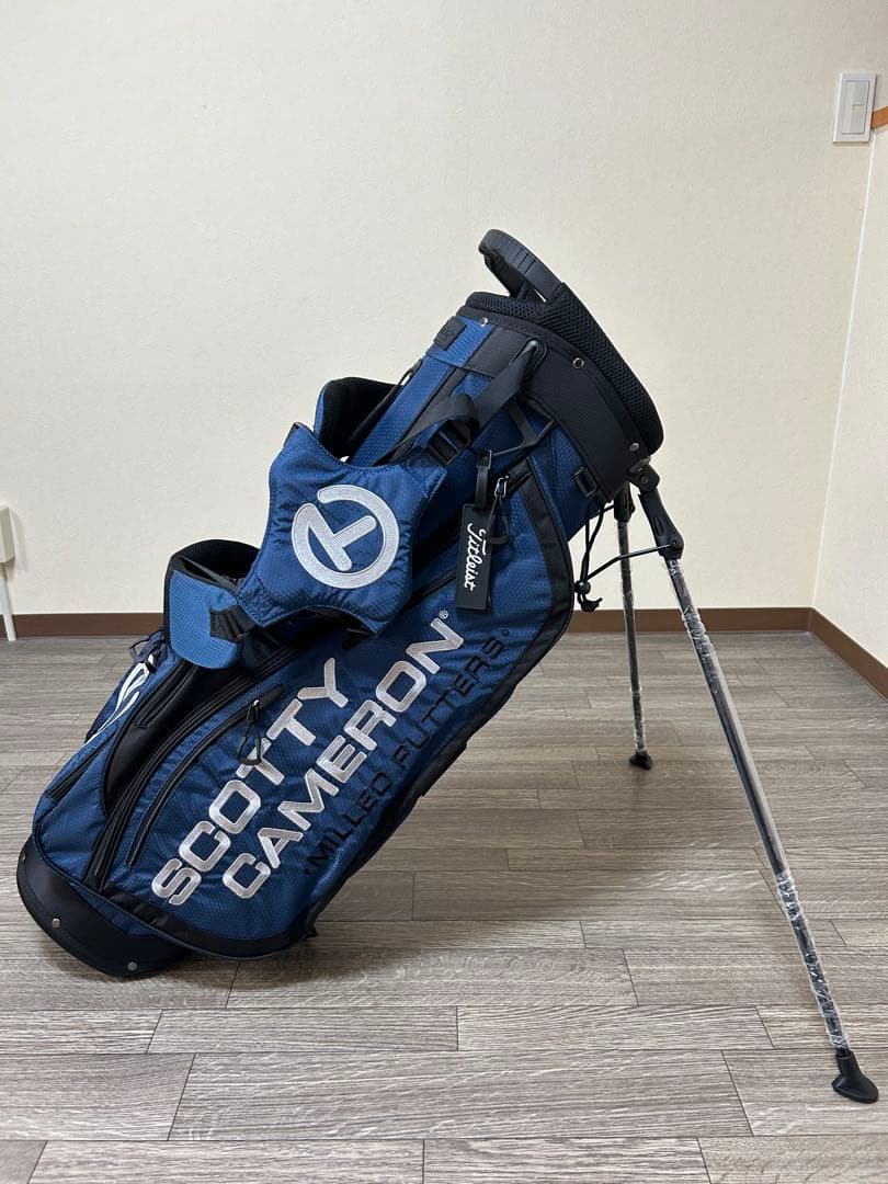 スタンド式キャディバック　ダークブルー！軽量で旅行用や気分転換のサブバックに！