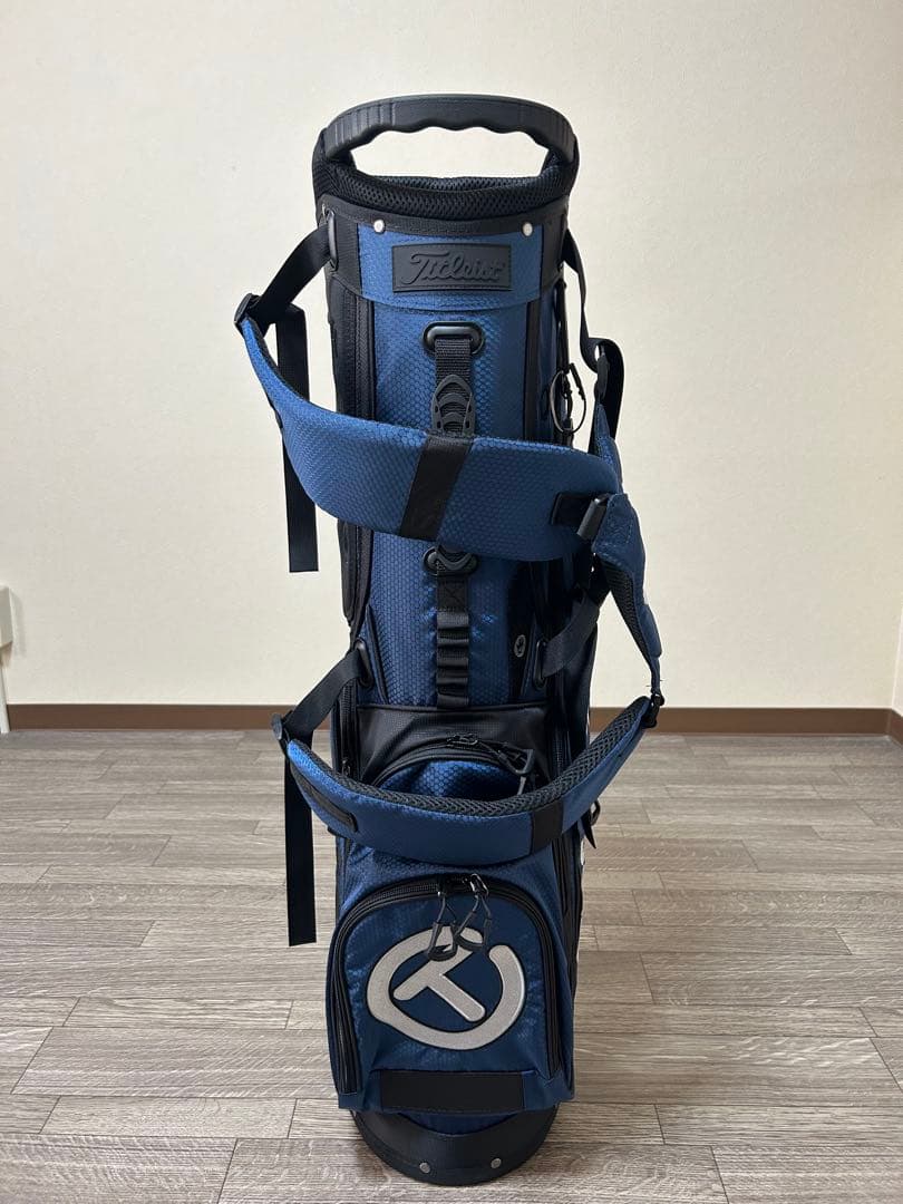 スタンド式キャディバック　ダークブルー！軽量で旅行用や気分転換のサブバックに！