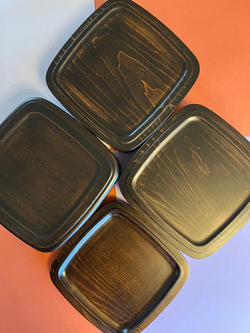 川添日記　重箱　草木彫　漆器