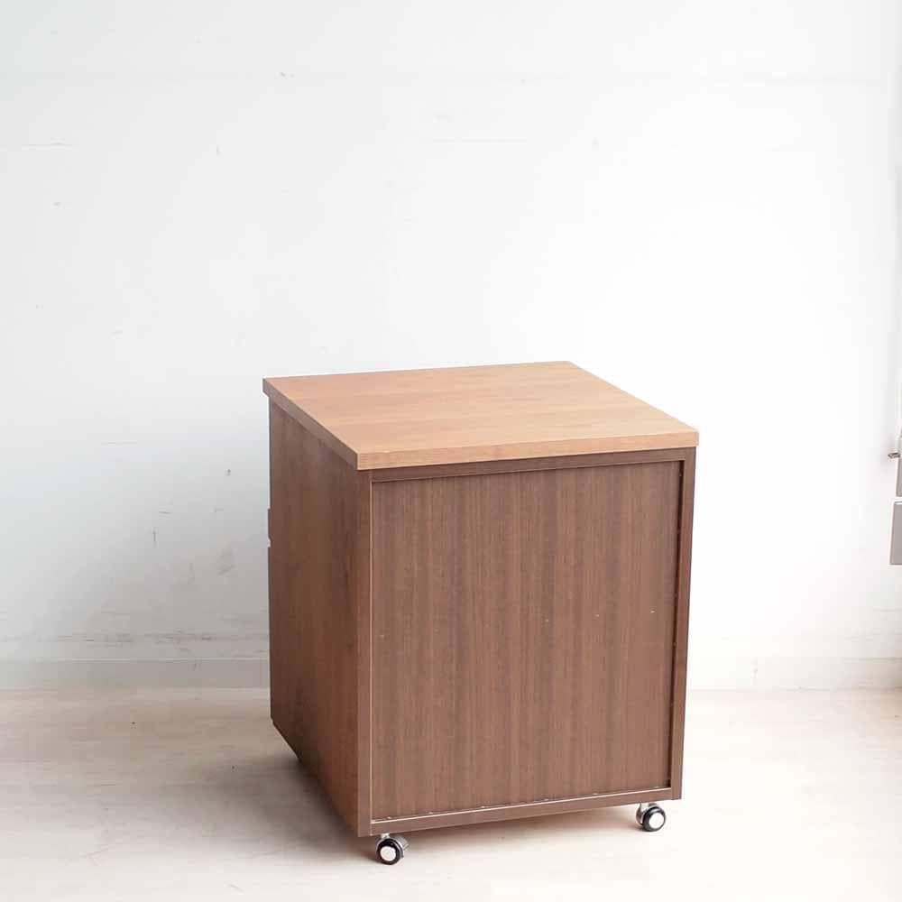 ウォールナット材 デスクワゴン 引出し キャビネット キャスター ZR24203