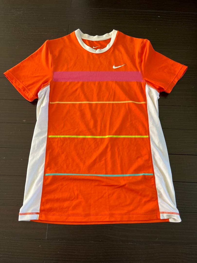 Nike DRI-FIT オレンジ ストライプ シャツ