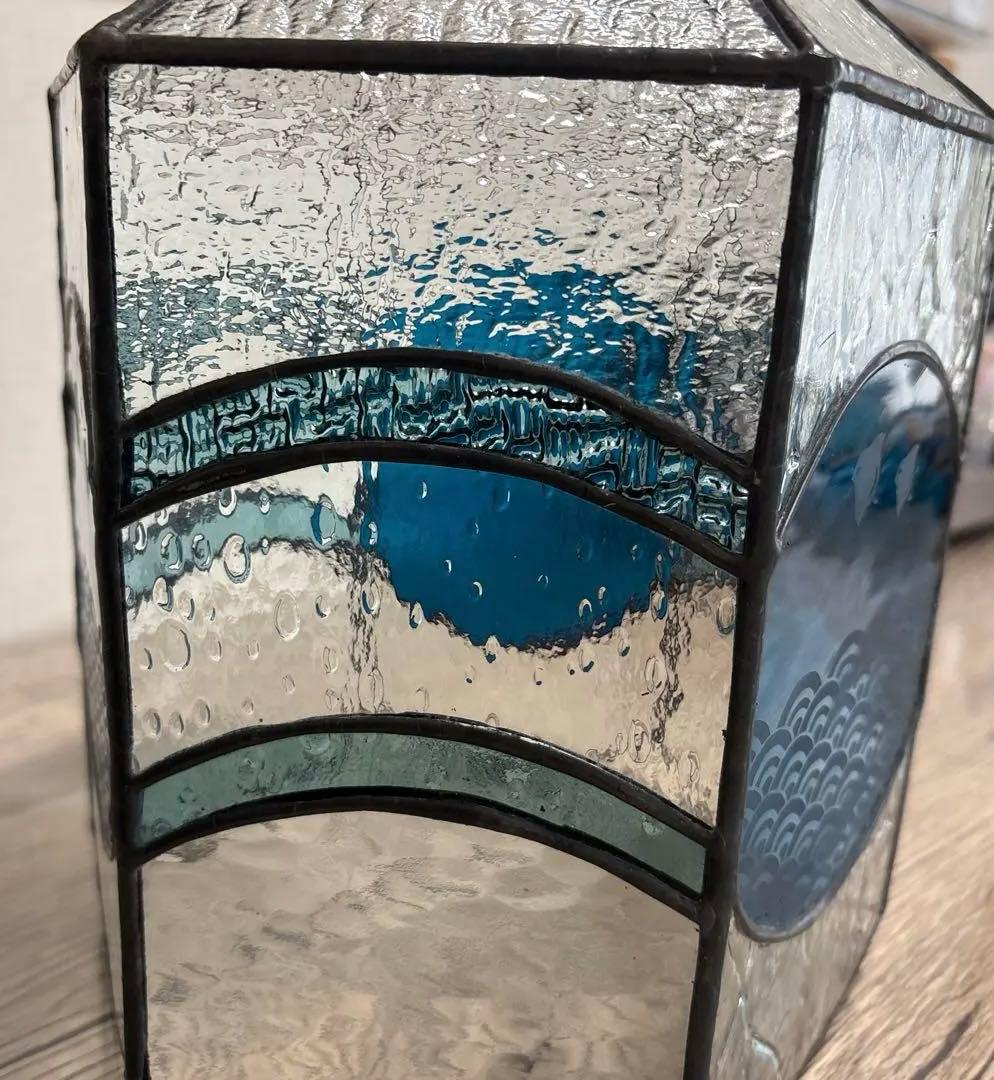 【レア】昭和　和柄　骨董　レトロ　ステンドグラス　インテリアディスプレイ　窓辺