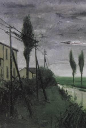 ベルナール・ビュッフェ、「La riviere」、希少画集の額装画、人気作品