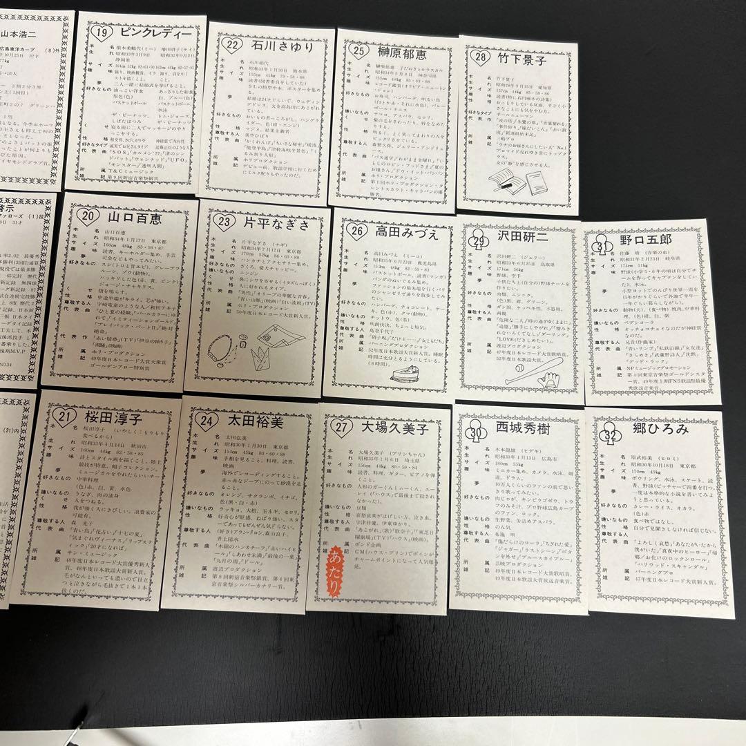 激レア　昭和レトロ　駄菓子屋くじ景品　野球アイドル似顔絵カード