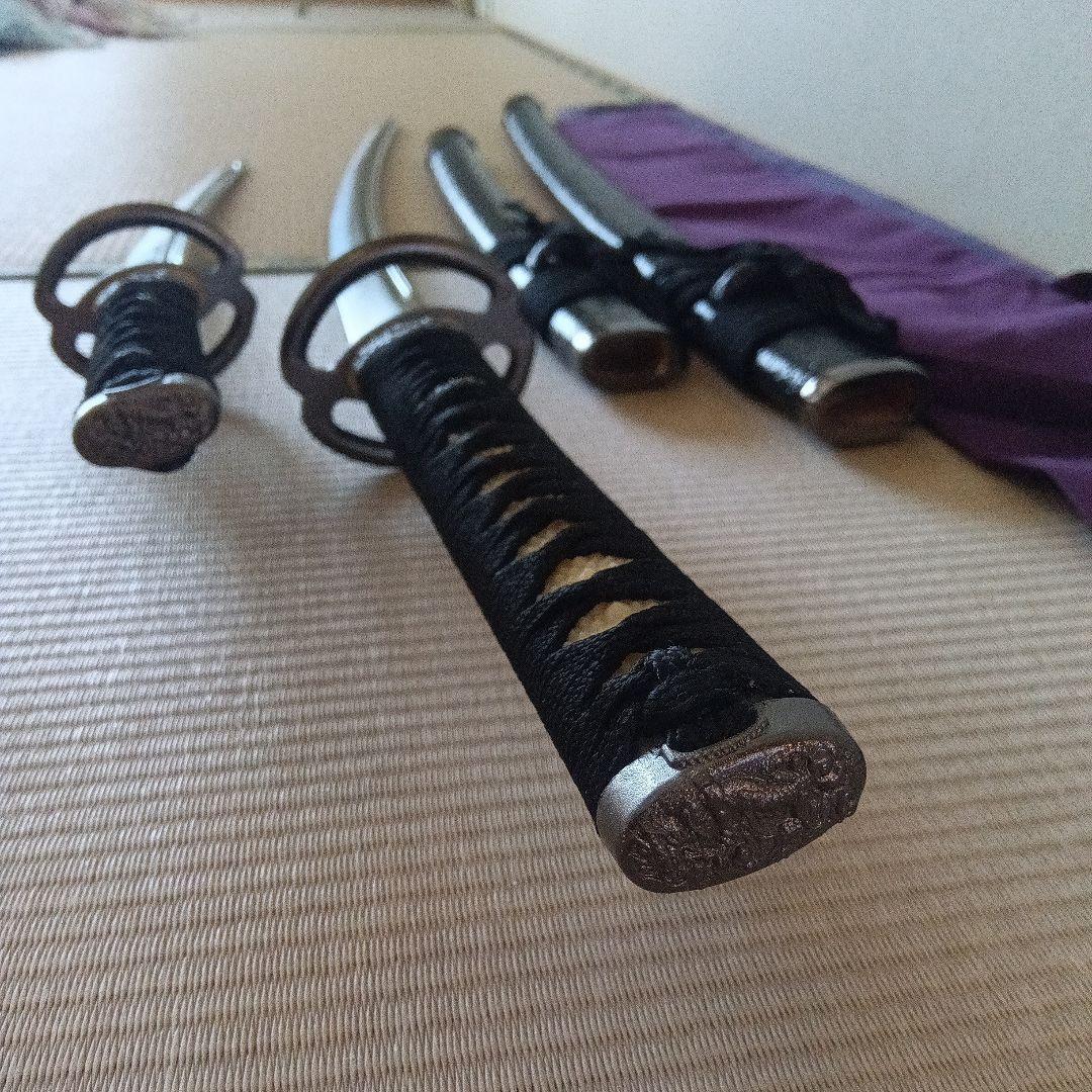 二刀流　大刀小刀セット　海鼠鍔　模造刀　宮本武蔵イメージの刀