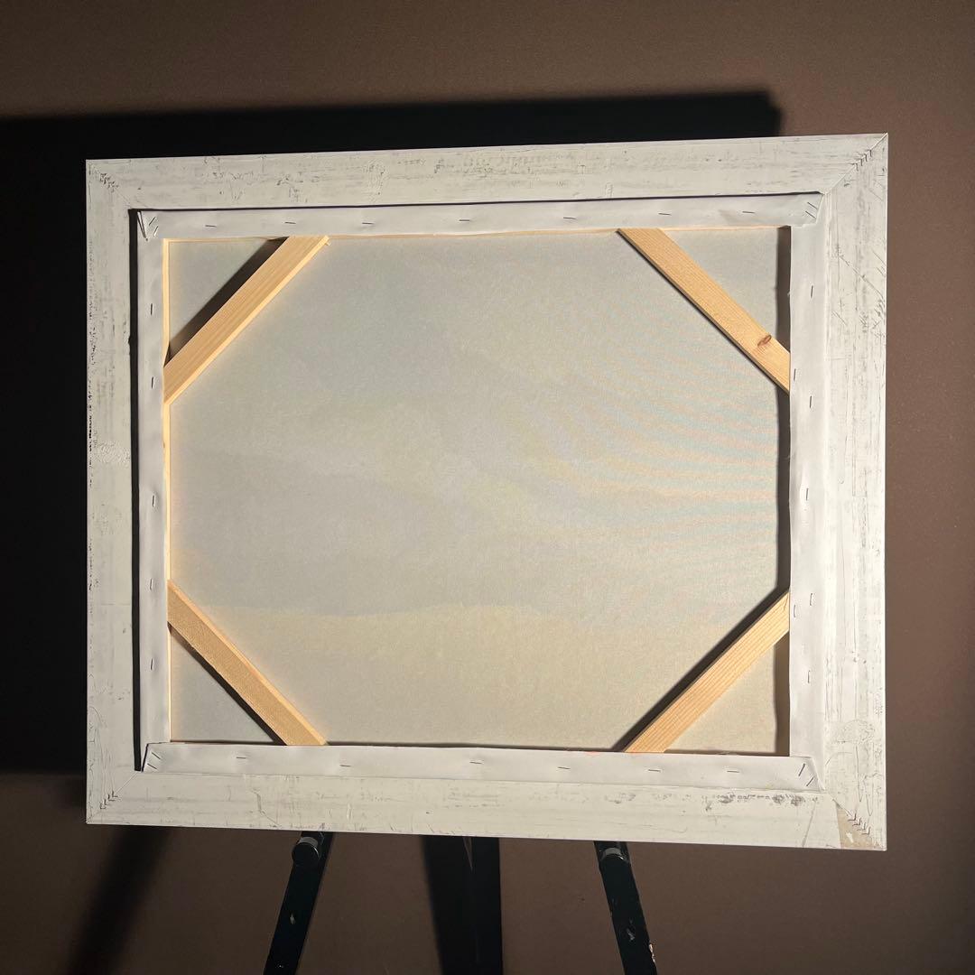 ★秀作★ 手書き油絵 クロード・モネ 睡蓮 黄金色 肉筆絵画 額付き 油彩画