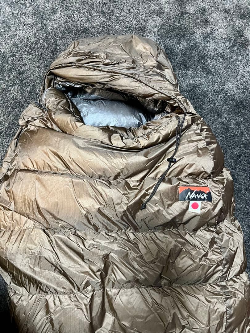 Nanga ナンガ オーロラライト 600dxブラウン寝袋 収納袋付き