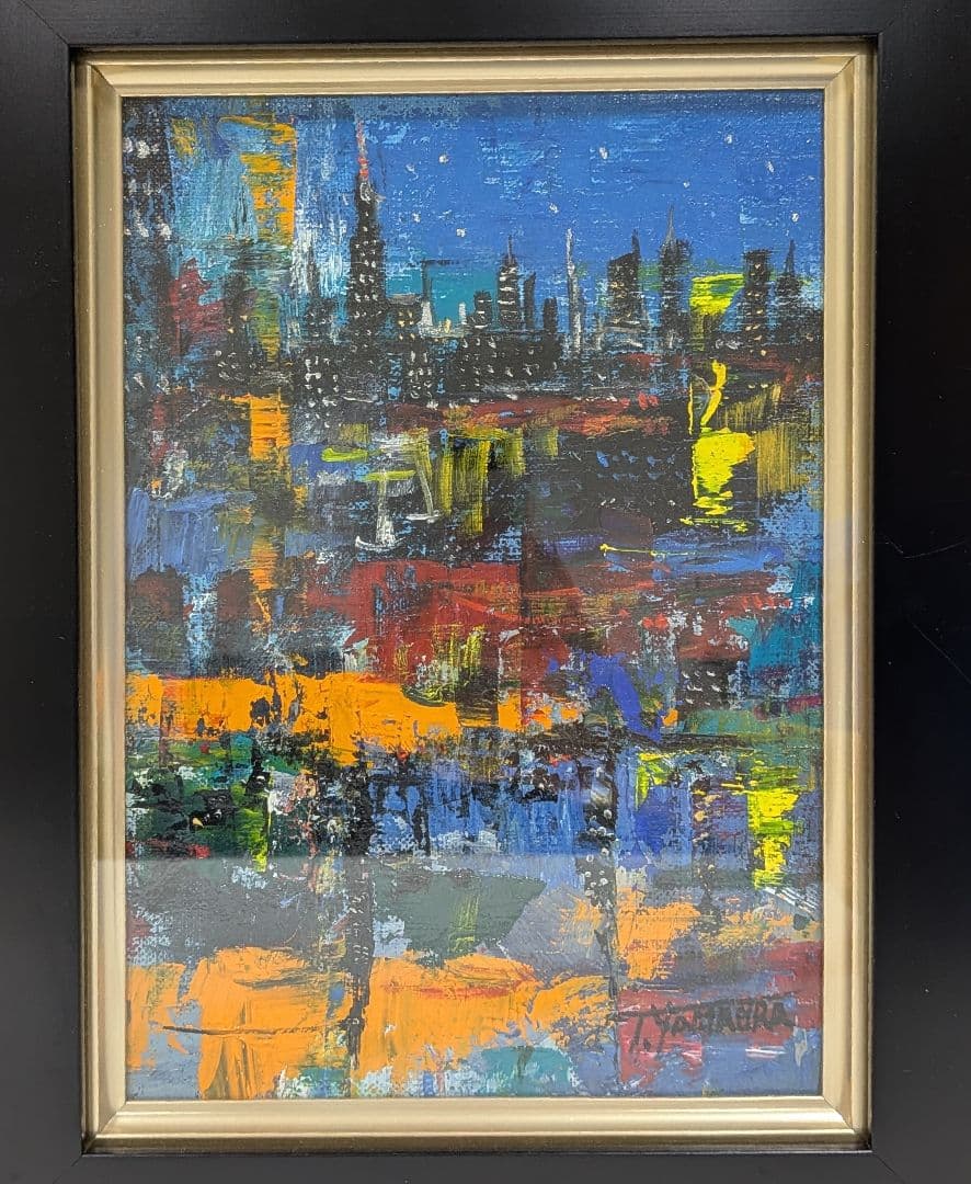 【原画】山浦多久二　ファイブスポットアフターダーク　油彩　額込み