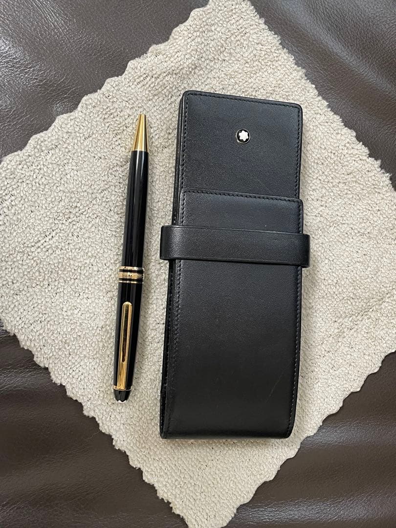 ◾️MONT BLANC モンブラン ◾️黒レザーペンケース ◾️シエナ 3本差し◾️