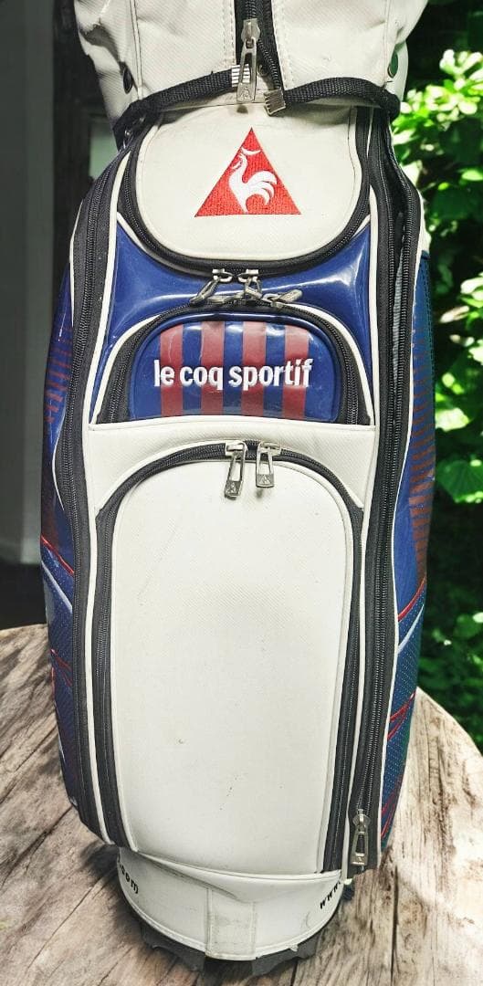 送料無料/美品　le coq e golf 高級エナメル大型ゴルフバッグホワイト