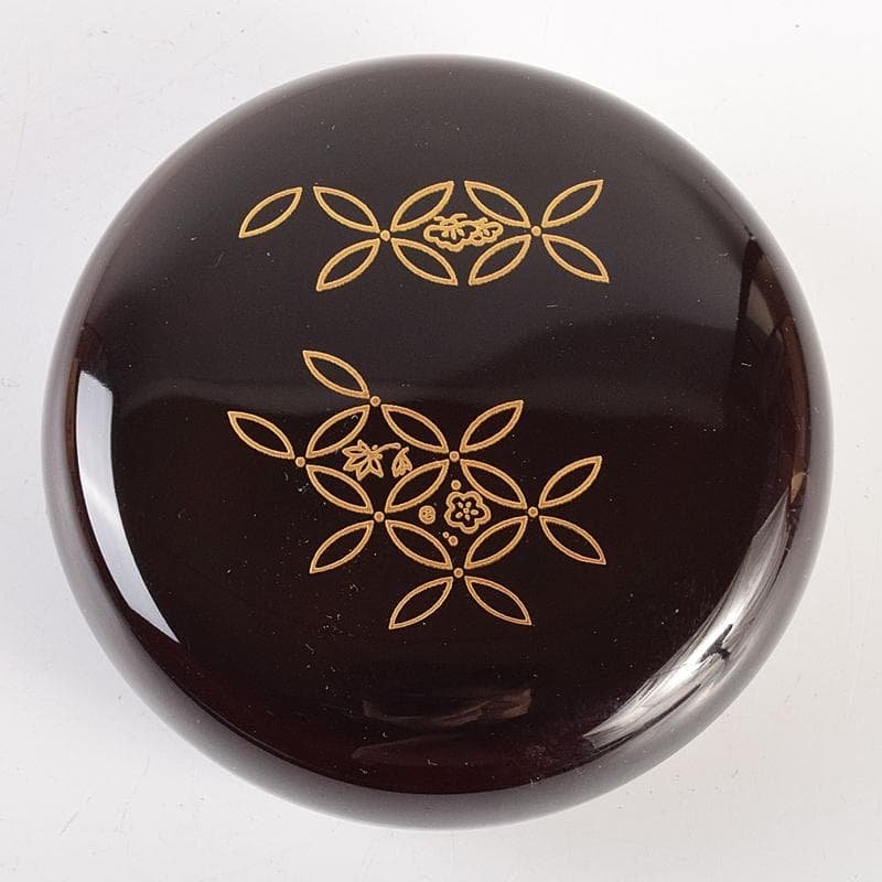 茶道具　塗師　中村宗哲作　七宝絵　万寿香合　共布　即中斎極め箱　M　R7492