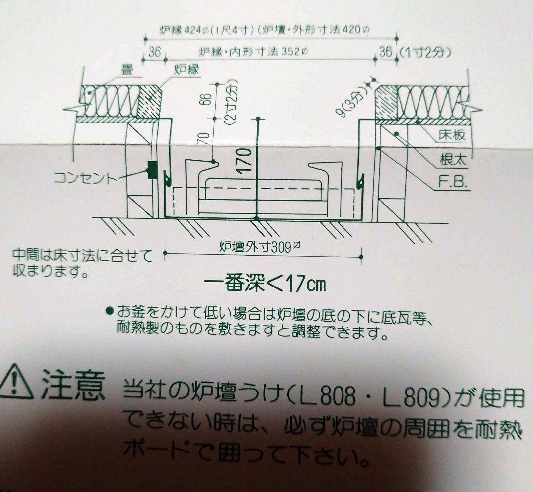 野々田式　炉壇と炉壇受け浅型のセット　バラ売り可