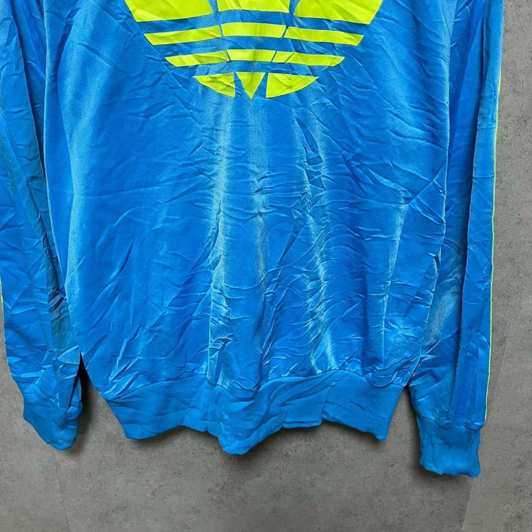 adidas アディダス　蛍光ライン　トラックジャケット ビッグトレフォイルロゴ