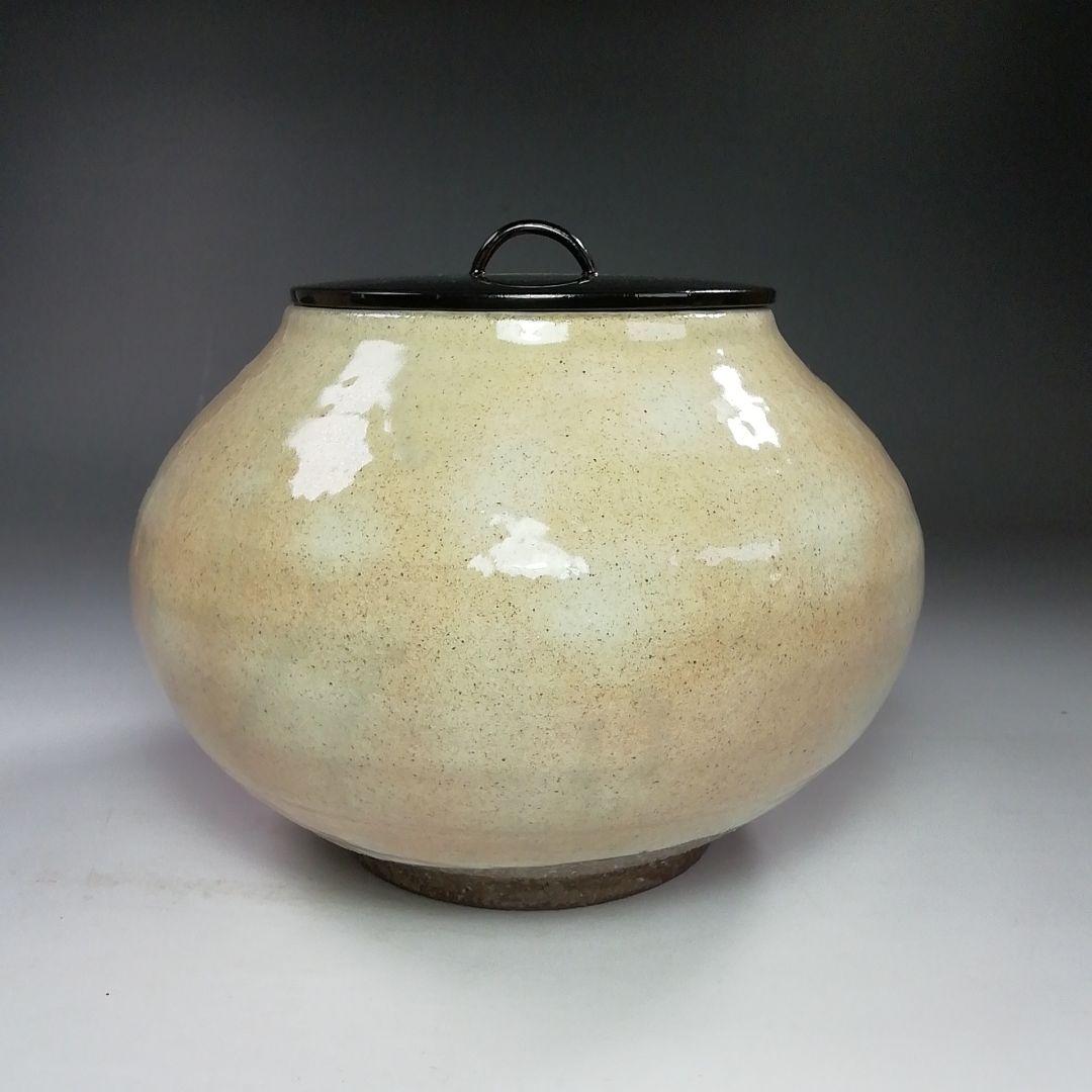 Ｓ８０５　水指　『粉引　水指』『奥村考山造』　共箱　茶道具