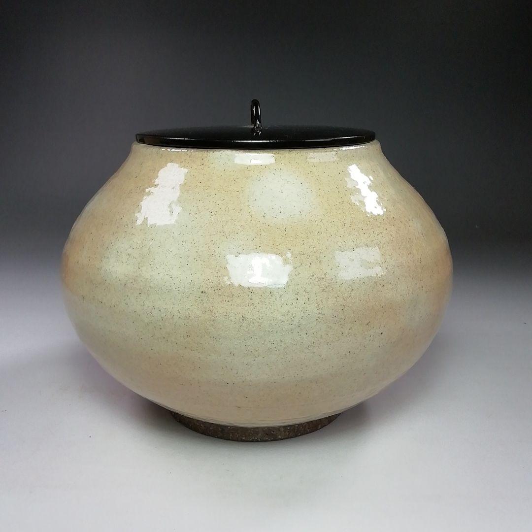 Ｓ８０５　水指　『粉引　水指』『奥村考山造』　共箱　茶道具