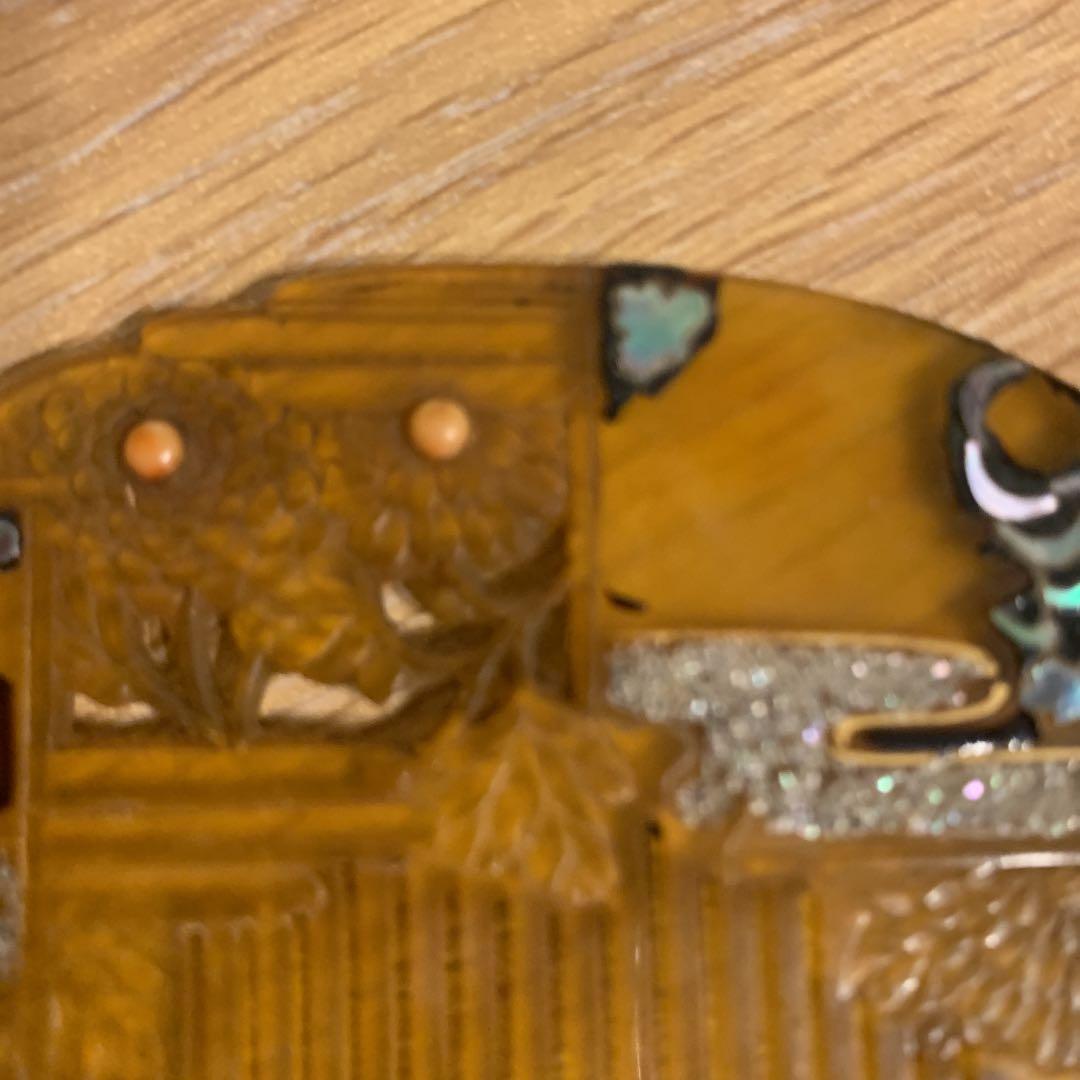 アンティーク 櫛 簪 豪華螺鈿