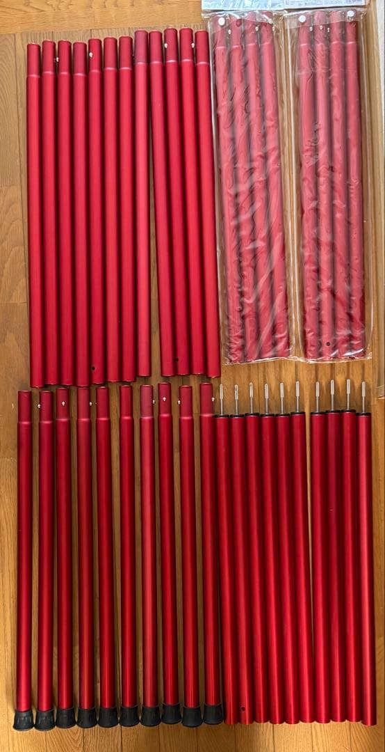 スノーピーク ウイングポールレッド240cm×10本セット