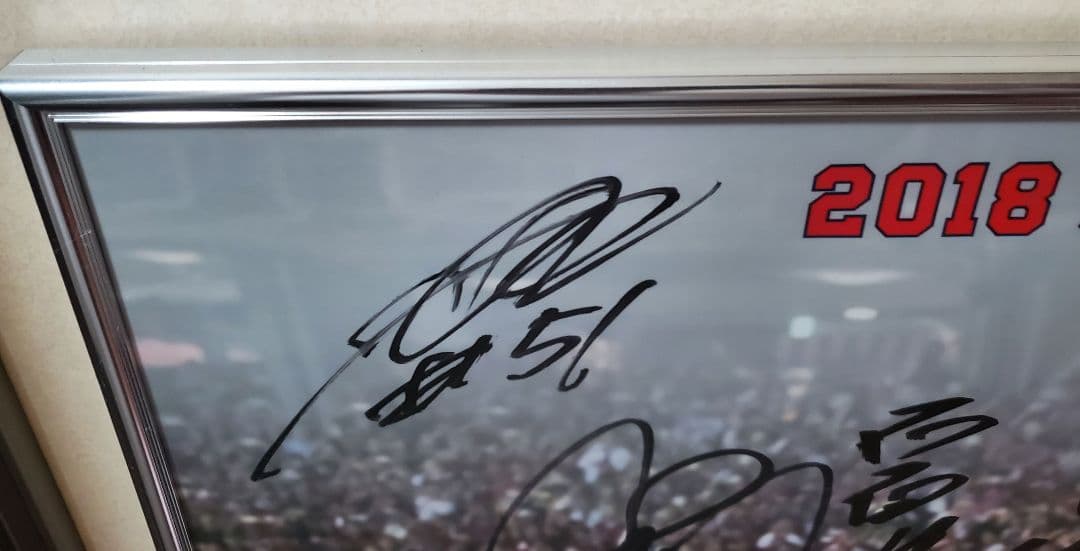 n*i様 限定品　広島東洋カープ 2018年3連覇 記念選手会サイン入り写真パネ