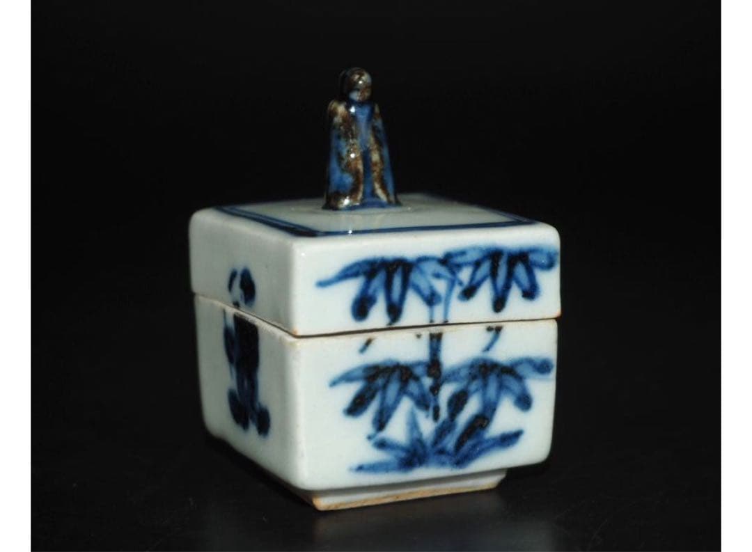 送料無料　九谷名工 須田菁華作陶　臨済宗相国寺派七代管長 有馬頼底作画香合共箱