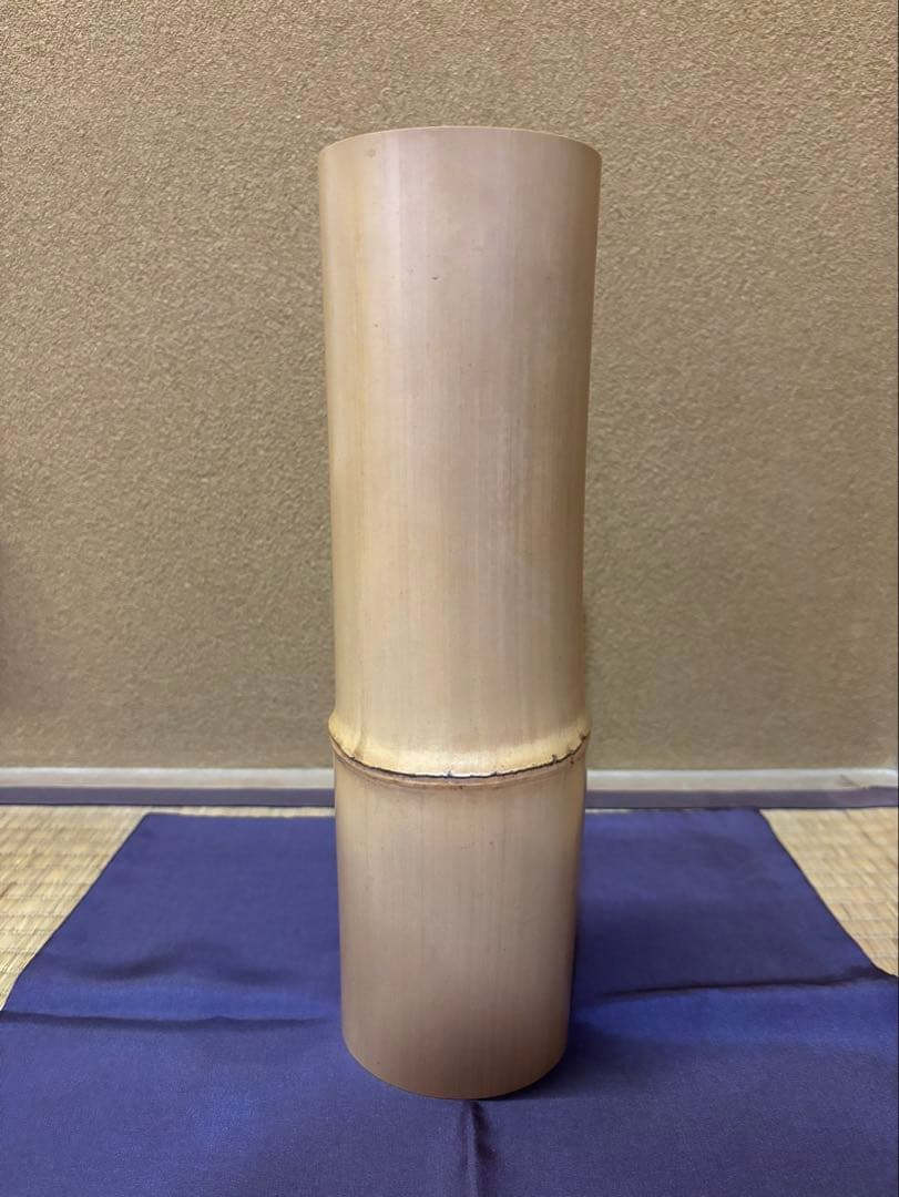 武者小路千家　12代　愈好斎　尺八花入　「出藍」　竹花入　茶道具