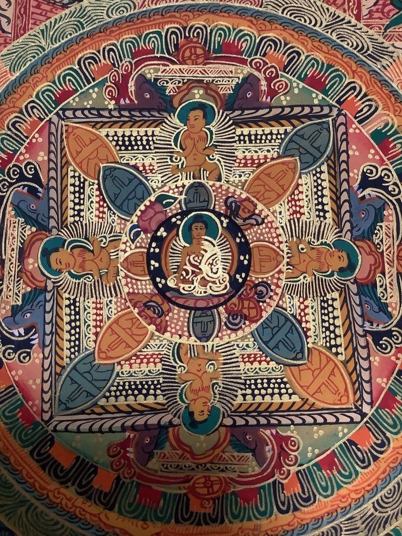 《 チベット密教　新品　1点物 》 手描き　曼荼羅　仏陀　釈迦　仏画　仏教　d3