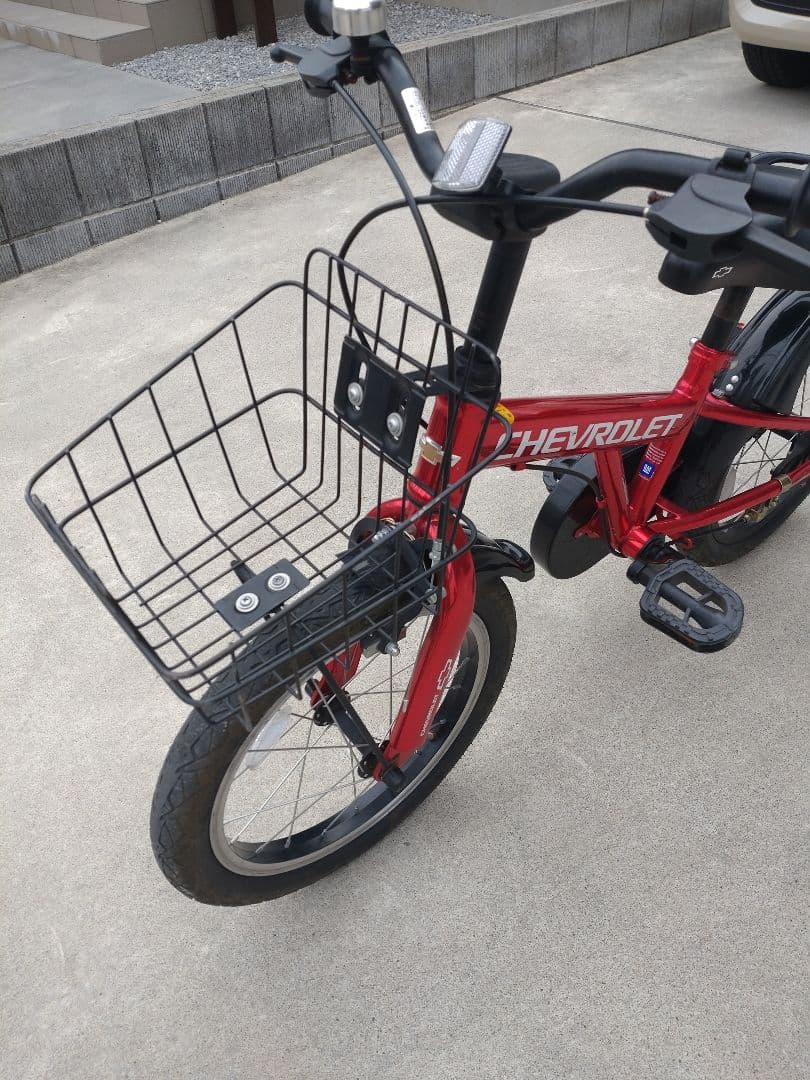 【直接引き渡し限定】シボレー 子ども自転車 16インチ赤 カゴ有