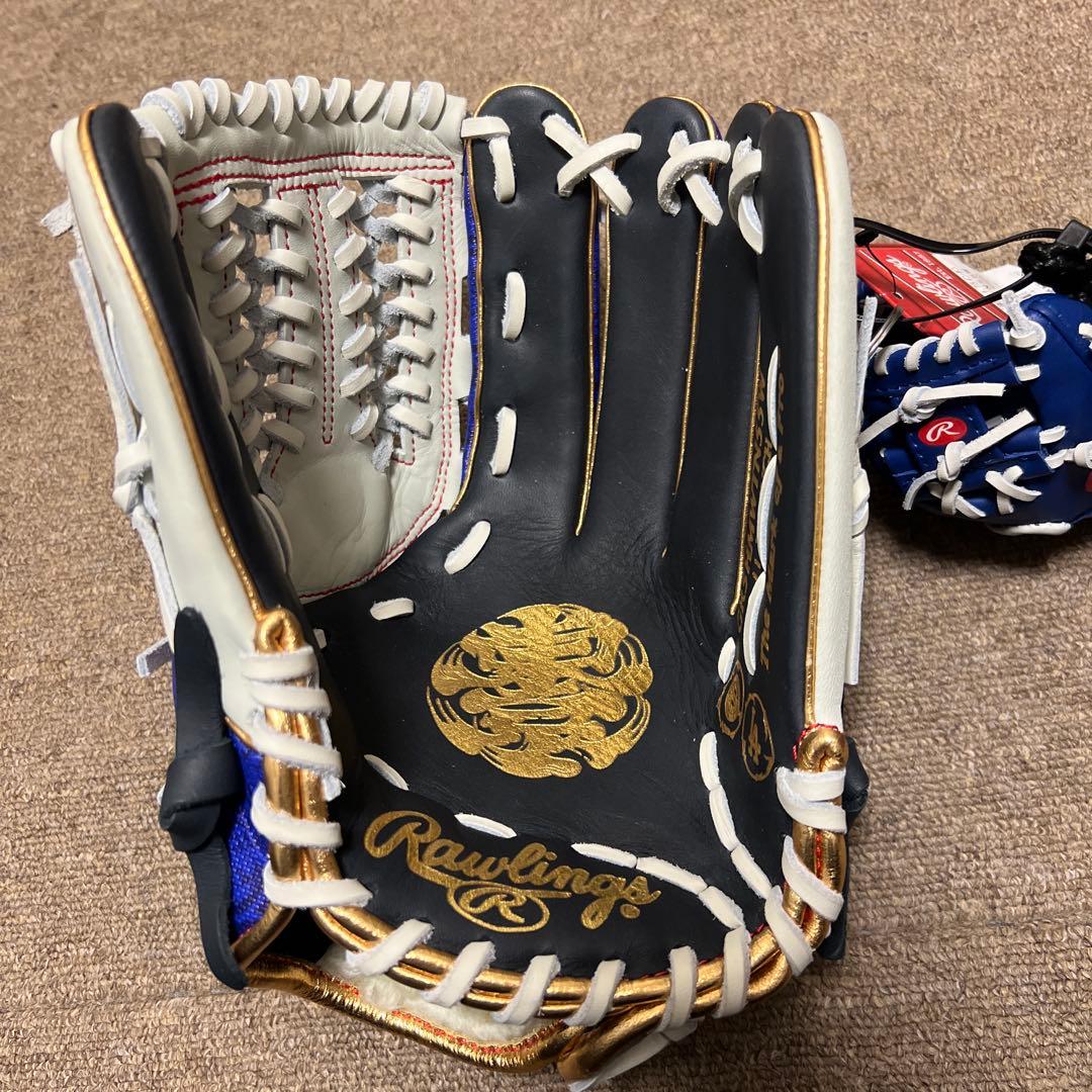 新品　Rawlings 軟式グローブ ネイビーホワイト　オールラウンド　限定　右