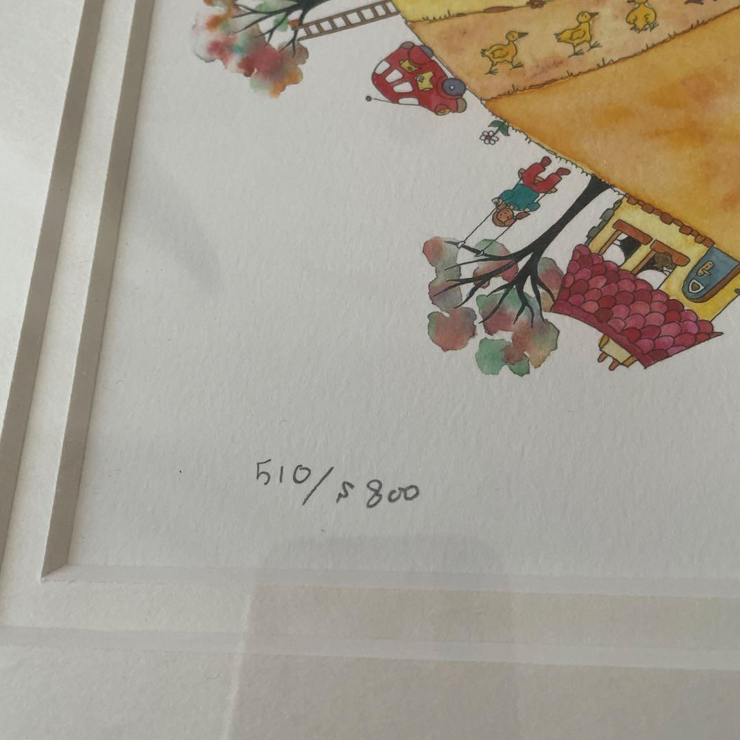 【美品】絵画　クリープ　ゴールデンハート　シリアルナンバーあり　木製額付き