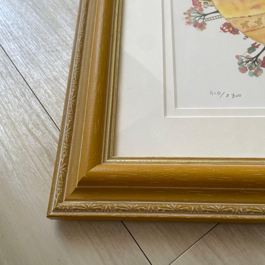 【美品】絵画　クリープ　ゴールデンハート　シリアルナンバーあり　木製額付き