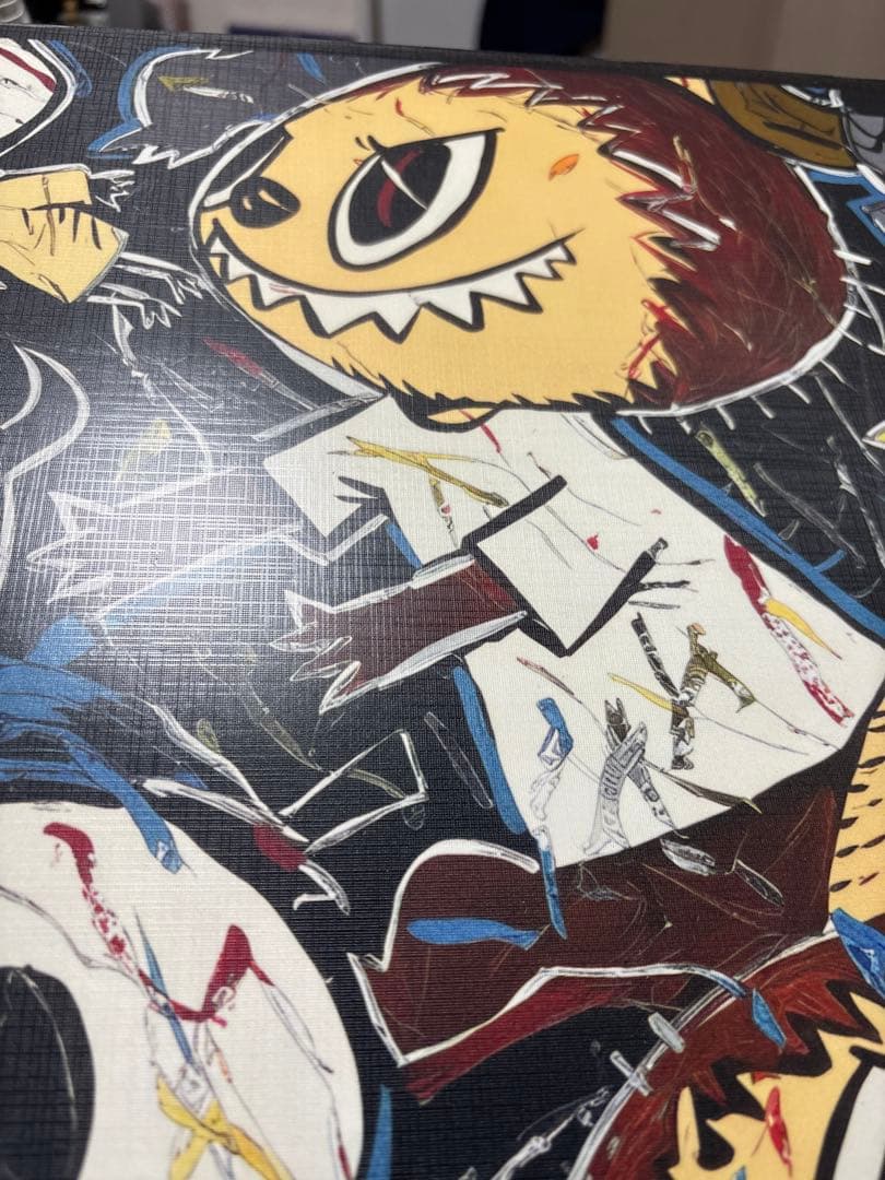 ③ラブブ　アート　ポップアート キャラクター印刷キャンバス　絵画　ブラック