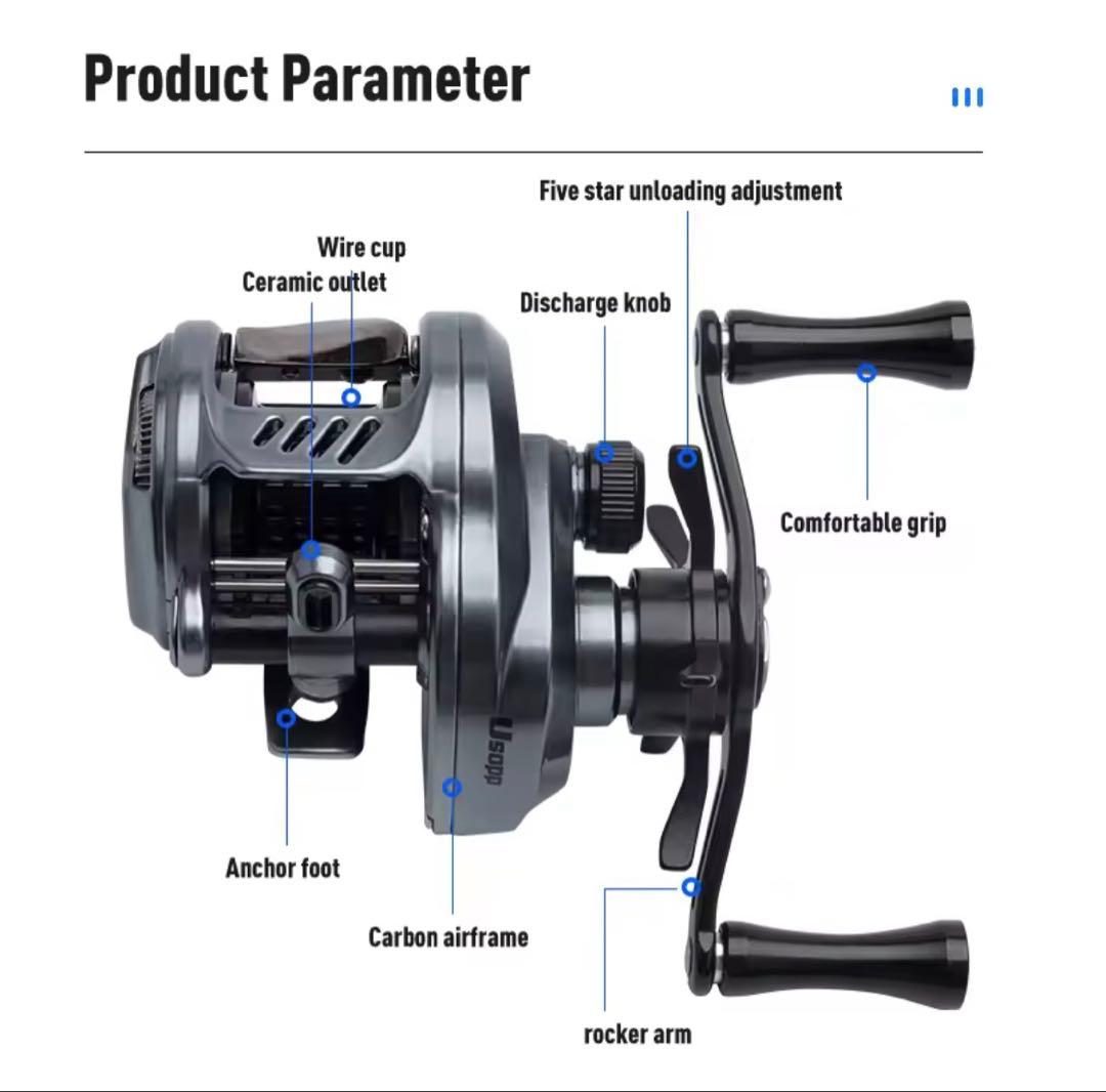 【NEW】超軽量 ベイトフィネスリール　右ハンドル　LEYDUN USOPP