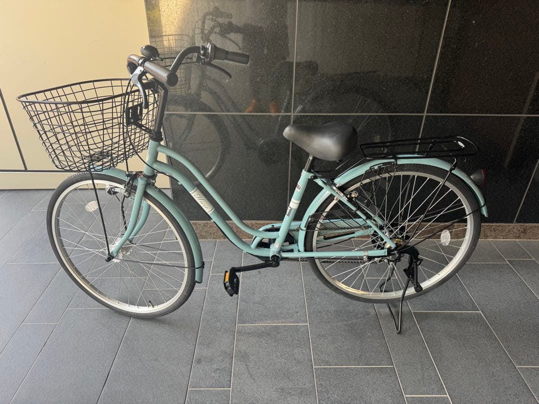 シティサイクル ブルーグレー　シオノ　26インチ　バスケット付き